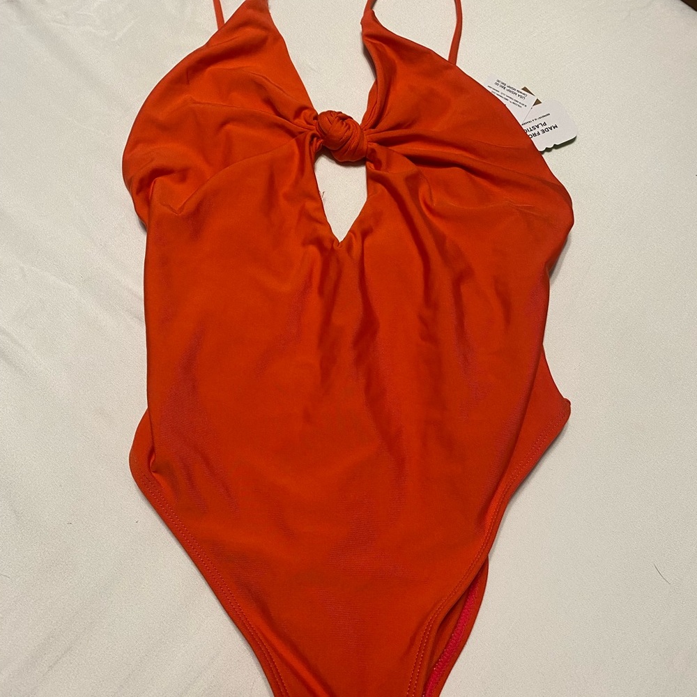 Red one piece swimsuit